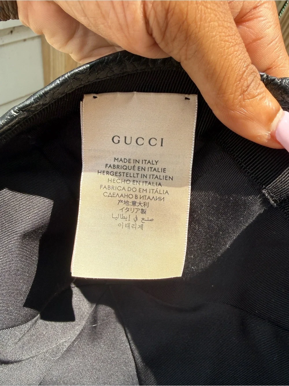 Gucci Royal Blue GG Logo Cap with Black Leather Patch